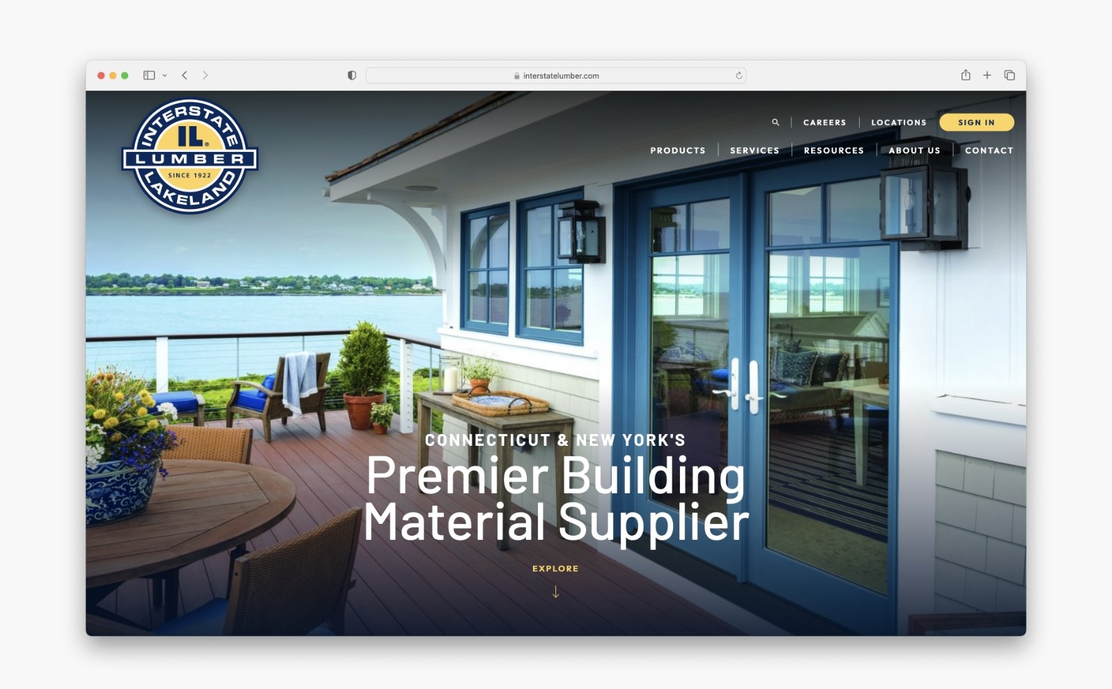 Interstate Lumber website preview